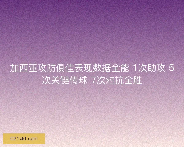 加西亚攻防俱佳表现数据全能 1次助攻 5次关键传球 7次对抗全胜